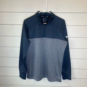 Nike Navy and Heather Gray Quarter-Zip golf Top men’s size medium